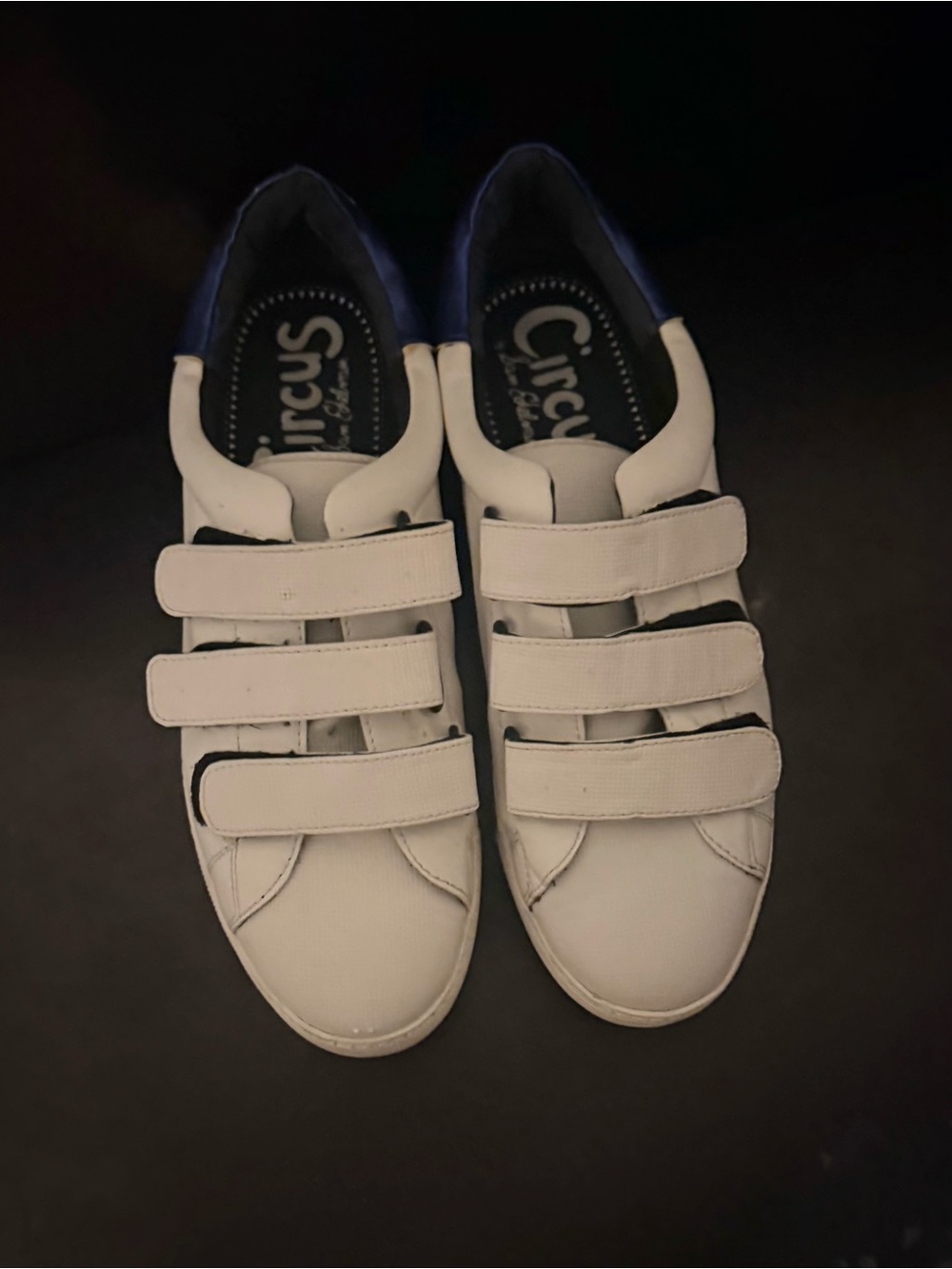 Circus by Sam Edelman White Sneakers with Blue Heel Accent